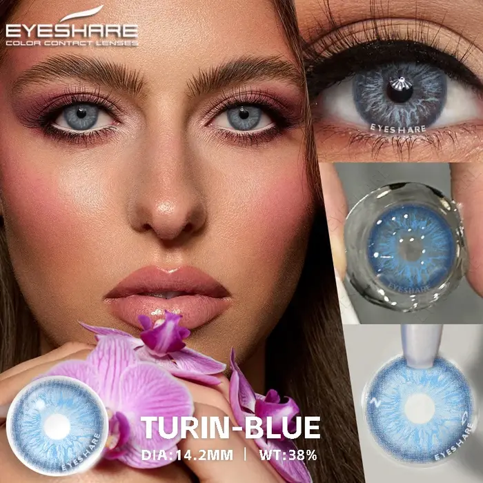 EYESHARE 1 paire d'élèves colorées pour les yeux Contacts oculaires bleus Lentilles de contact vertes de haute qualité