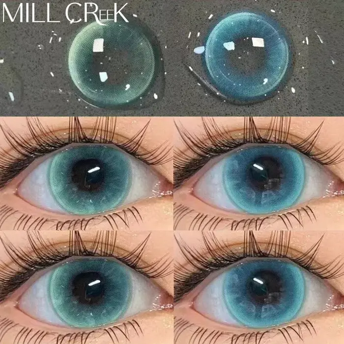MILL CREEK 2 pièces/paire myopie naturel coréen lentille couleur lentilles de Contact bleu