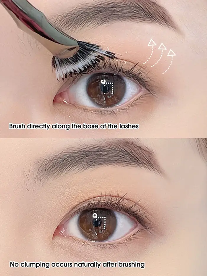 Brosse à mascara en éventail pliant