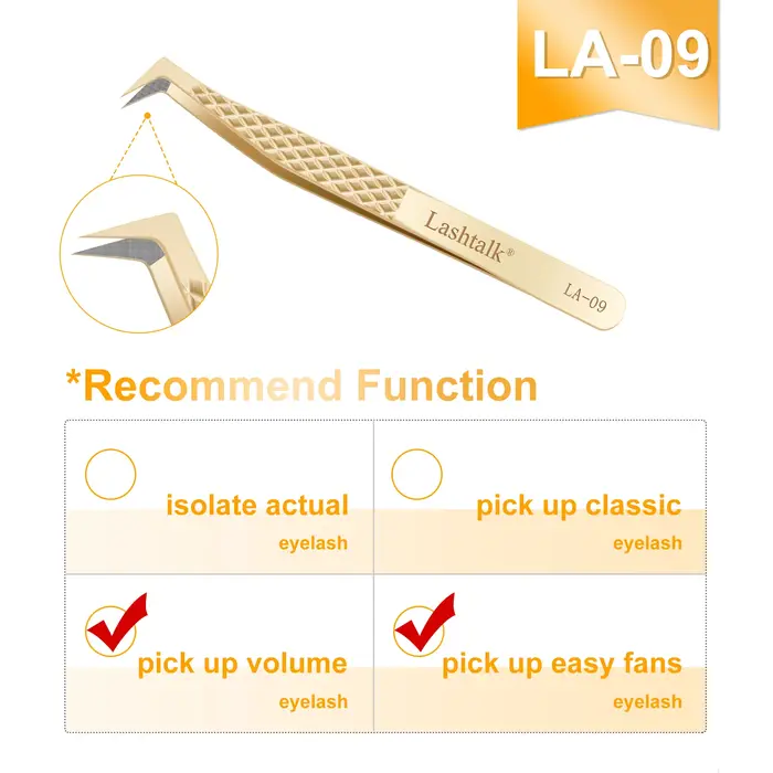 Lashtalk – pince à épiler à pointe de Fiber de précision, Extensions de cils, poignée en diamant, an