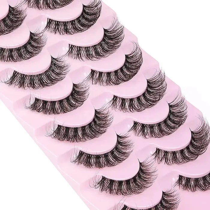 10 paires de Faux cils 6D Super moelleux et vaporeux