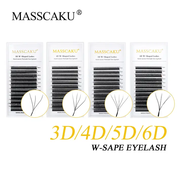 MASSCAKU 3D 6D 8D W forme cils vente en gros mondiale grappes