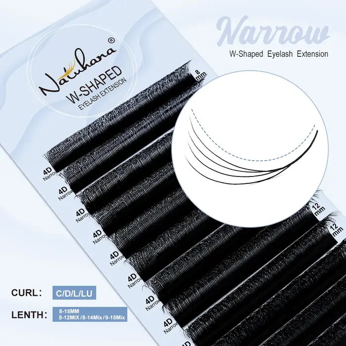 Extensions de cils NATUAHANA en forme de V étroit 3D 4D 5D