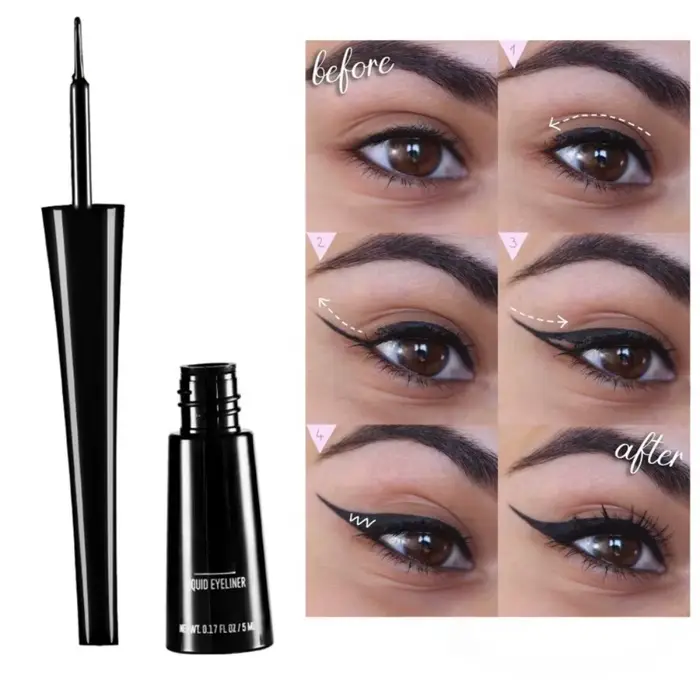 Eyeliner mat 3 couleurs en gris bleu noir pour un Look gris