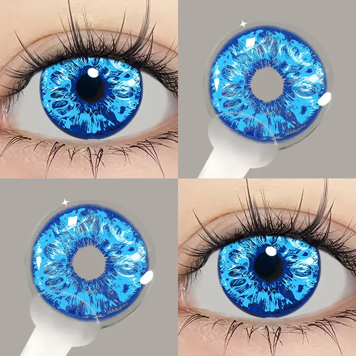 Couleur bleue Contact coréen grands yeux lentille Cosplay Contacts nouvelle arrivée maquillage de haute qualité