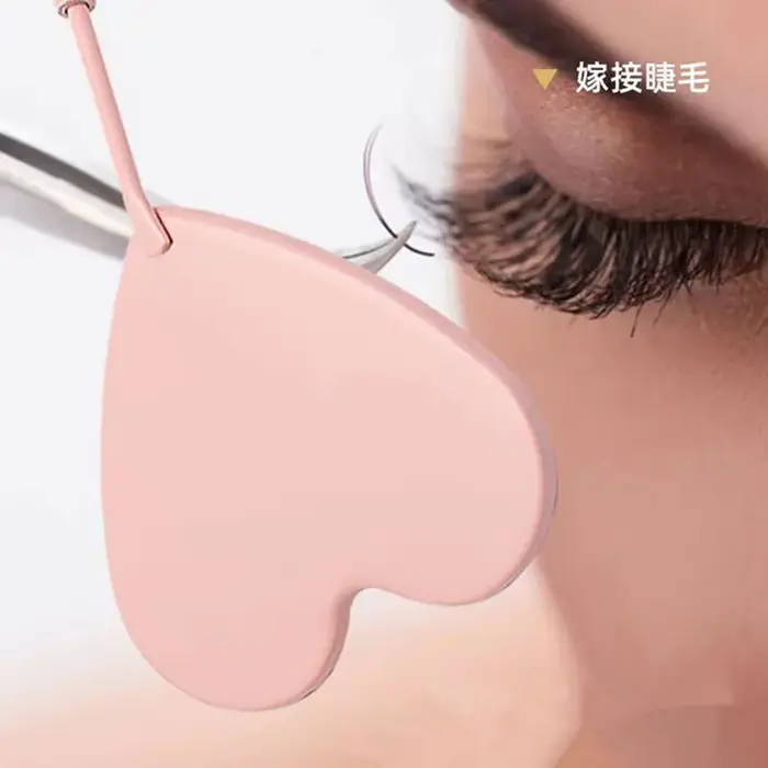 Miroir de contrôle d'extensions de cils en forme de cœur, miroir multifonction en acier inoxydable,