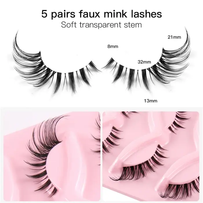 5 paires de cils dramatiques effet œil chat/renard Volume dramatique Extension