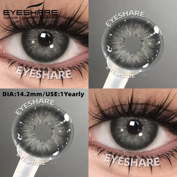 EYESHARE Lentilles de contact colorées populaires gris brun naturel