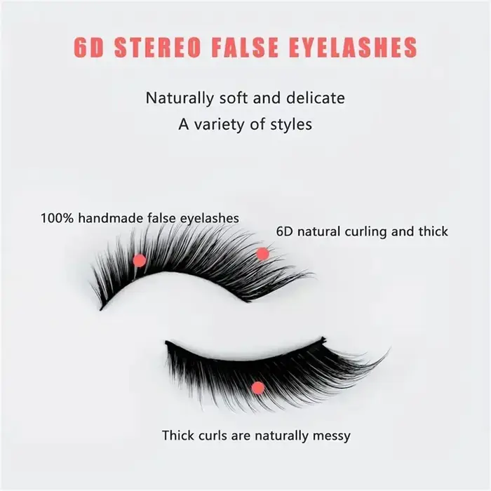 5 paires de faux cils, cils d'asage naturel