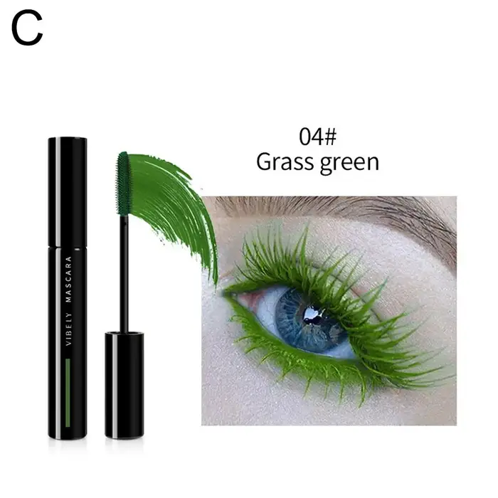 Mascara waterproof coloré - Volumisant et recourbant en rouge/jaune/vert/bleu, longue tenue et facil