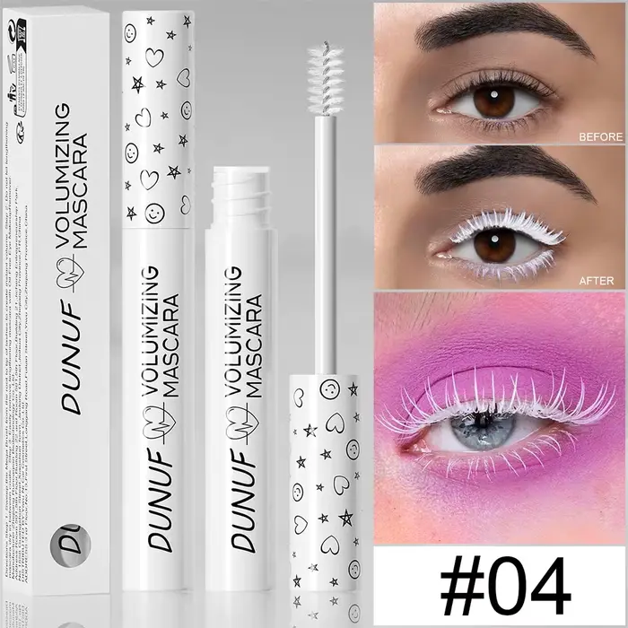 Mascara blanc-Rímel imperméable épais, allongé et bouclé, adapté à tous les Types de peau-Anti-tache
