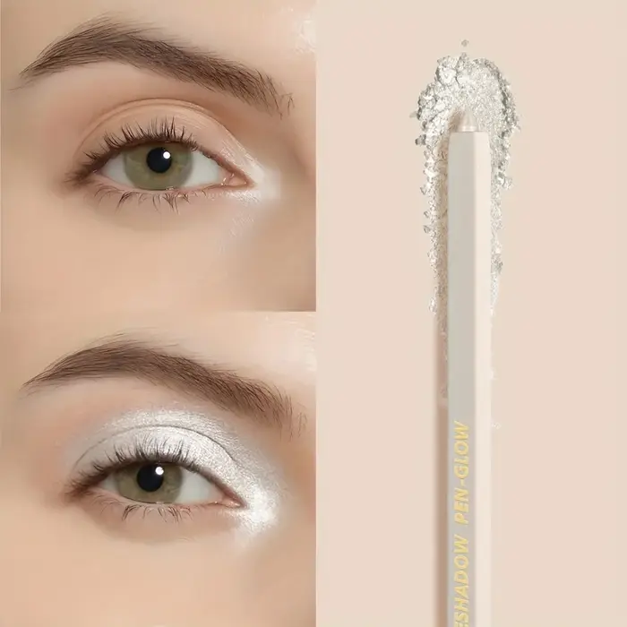 Surligneur de fard à paupières blanc perle - Fard à paupières longue durée, imperméable et anti-tach