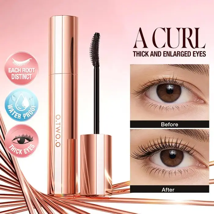 Mascara noir longue tenue, volume intense et allongeant, waterproof, anti-bavures, séchage rapide, sans grumeaux, effet recourbant pour un look audacieux