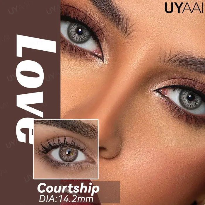 UYAAI élèves colorés pour les yeux gris aspect naturel Contacts pour les yeux 1 paire de lentilles d