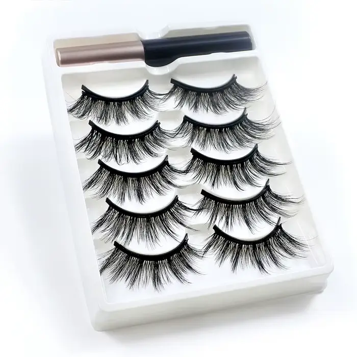 REDSIREN 5 paires de cils magnétiques avec Eyeliner