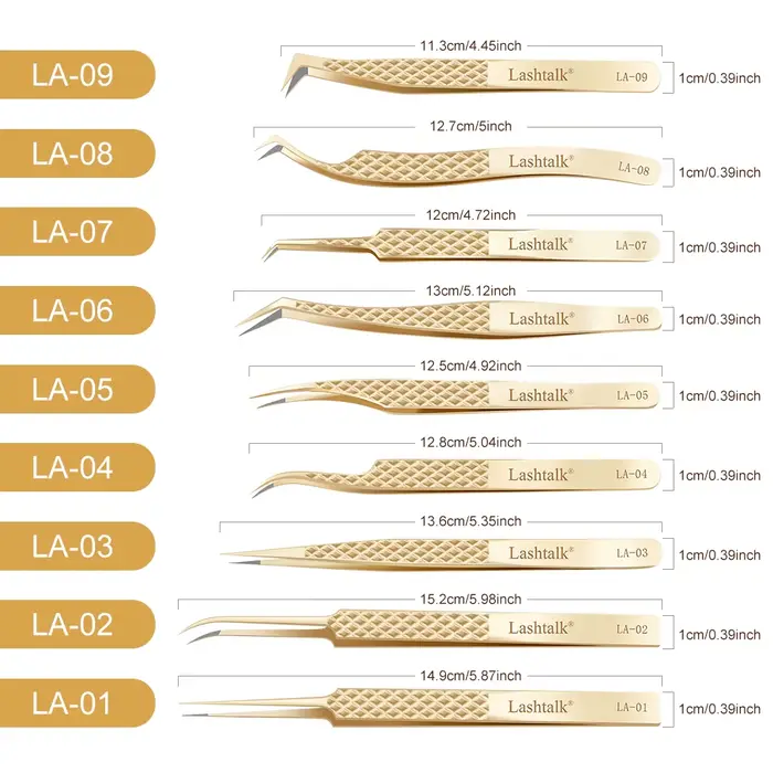 Lashtalk pince à épiler à pointe de Fiber de précision Extensions de cils poignée en diamant anti-dé