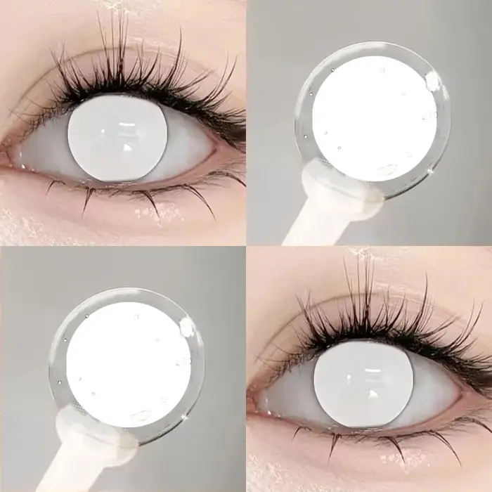 MILL CREEK 1 Paire de Lentilles de Contact Colorées Blanches pour Halloween