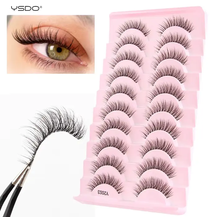 Demi-cils naturels 3D, faux cils complets