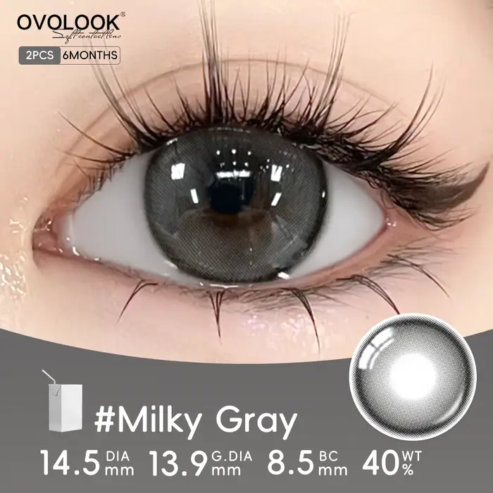 OVOLOOK Lot de 2 lentilles de contact souples colorées Vert Olive Brume de pin Myopie Style ethnique mixte naturel
