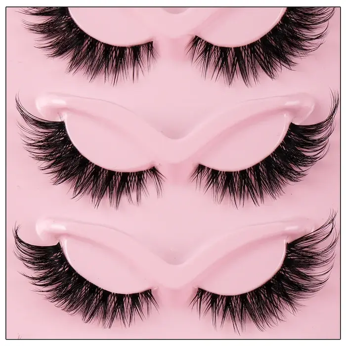 5 paires de faux cils œil de chat, cils naturels longs style manga, cils ailés allongés, faux cils pour maquillage