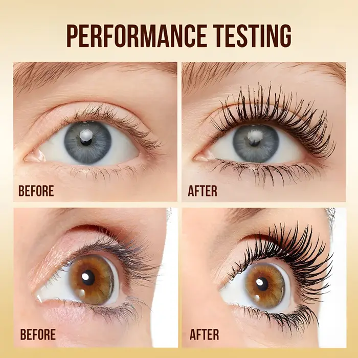 Mascara O'CHEAL Gold Mascara Noir 3D Soie Épaisse Bouclée Allongeant les Cils Séchage Rapide Difficile à Baver Longue Durée Imperméable