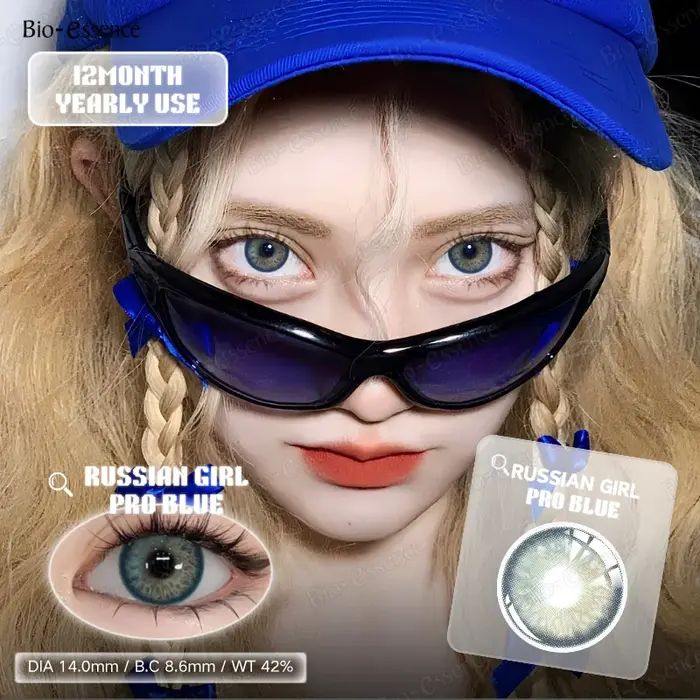 Bio-essence 1 Paire de Lentilles de Contact Colorées Grises