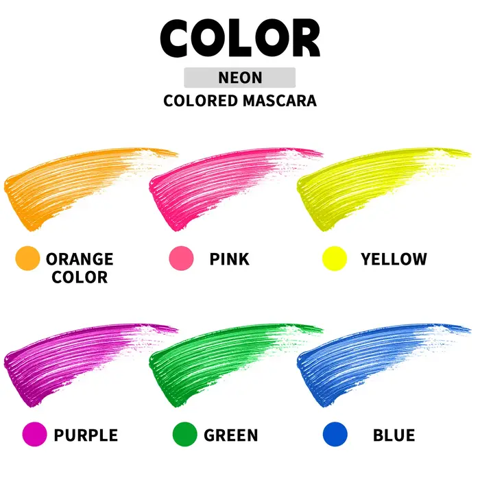 Mascara Fluorescent 6 couleurs