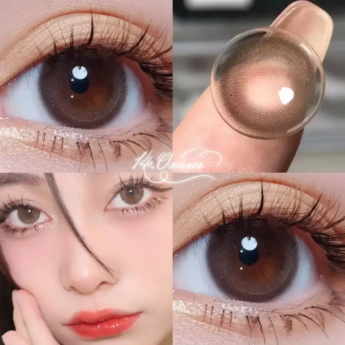 2 pièces/paire de lentilles de contact colorées brunes pour les yeux