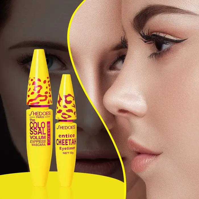 Ensemble de mascara volumateur waterproof avec eye-liner liquide, kit de maquillage longue tenue pou