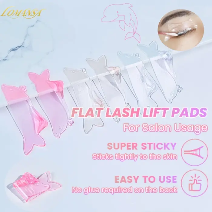 Lomansa 1 paire corée dauphin forme Silicone cils Perm