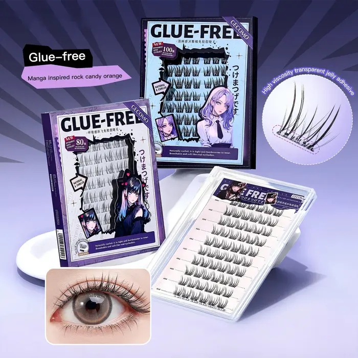 Faux-cils moelleux sans colle