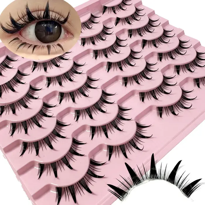 5/7/14 paires de cils Manga avec bande transparente