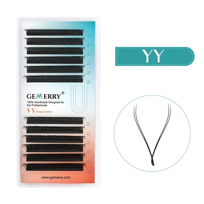 Cils Gemerry en forme de YY 3D 4D 5D 6D 8D, cils pré-faits en forme de W, extensions de cils volume 