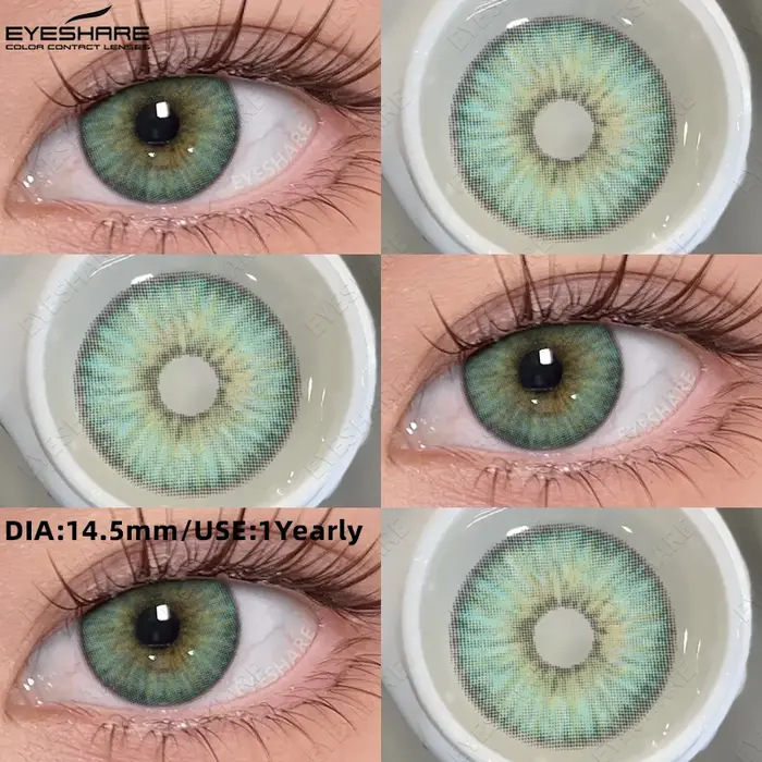 EYESHARE 2 pièces lentilles de contact de couleur pour les yeux contatos pour les yeux verts de noël