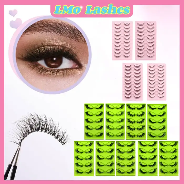 5 paires de Faux cils en vison faits à la main