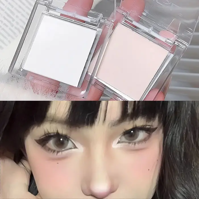 Palette de fards à paupières surligneurs blanc nu chaud