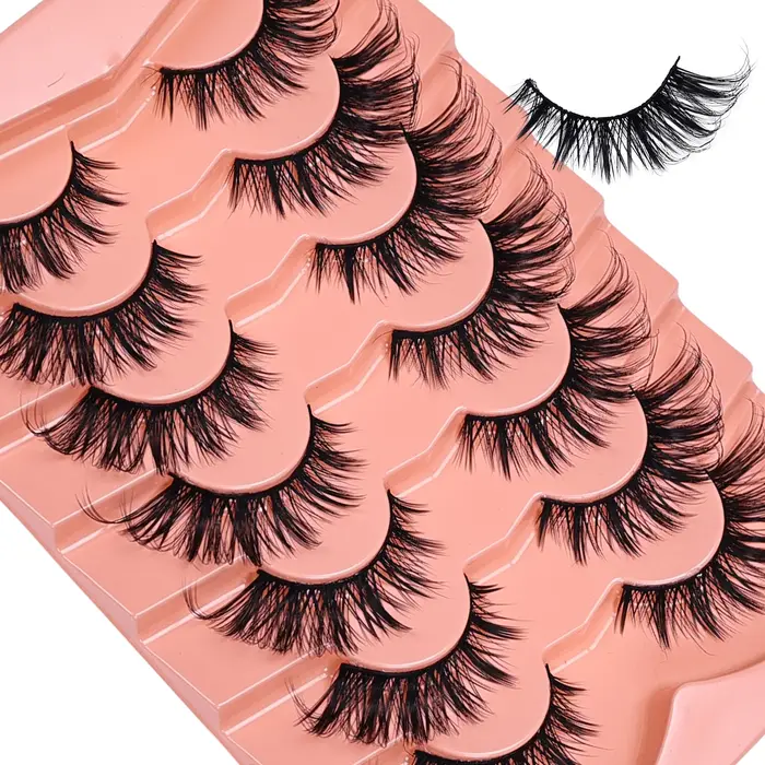 7 paires de faux cils 5D effet œil de chat