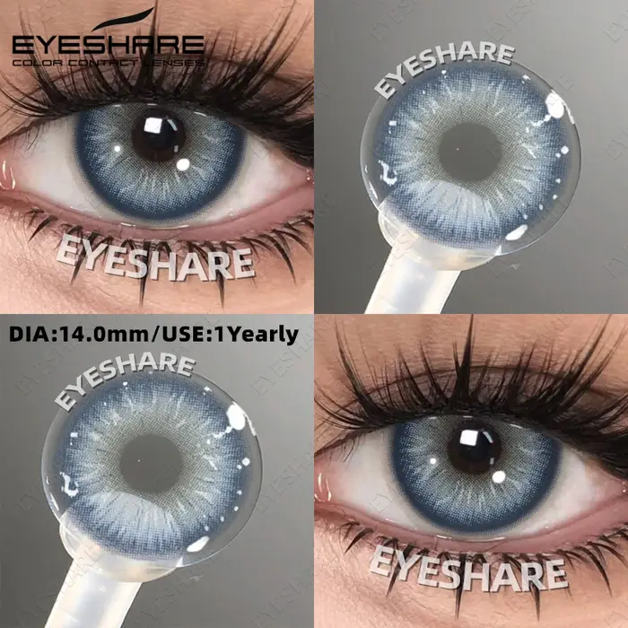 EYESHARE Lentilles de contact colorées populaires gris brun naturel