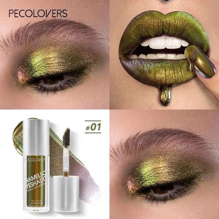Fard à paupières caméléon liquide métallique, looks multidimensionnels pour les yeux, fard à paupièr