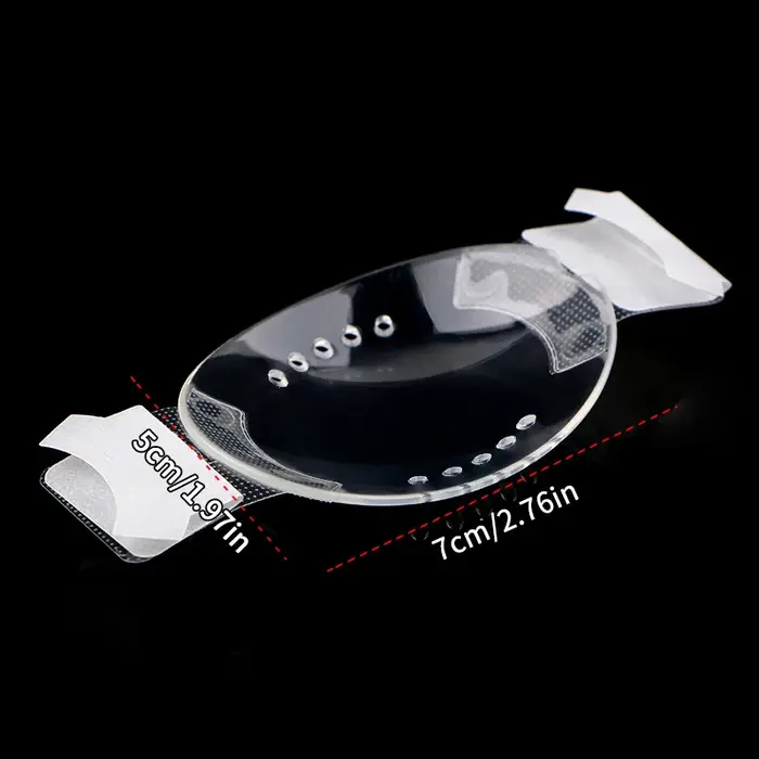 Bouclier oculaire auto-adhésif en plastique transparent