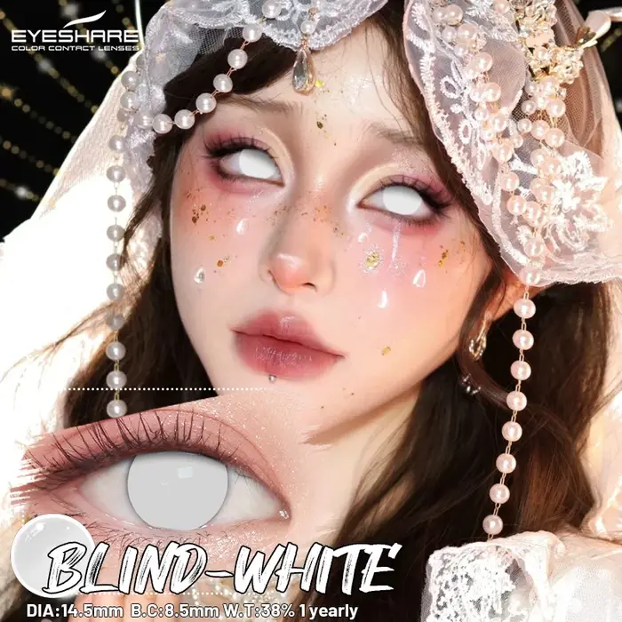 EYESHARE Cosplay lentilles de Contact blanches pour les yeux 1 paire