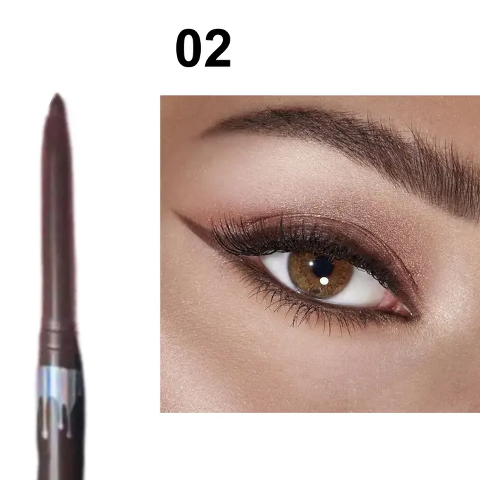 Crayon Gel Eyeliner Lisse Imperméable Longue Tenue Ultra-fin Naturel Doux Anti-Bavures Noir Marron S