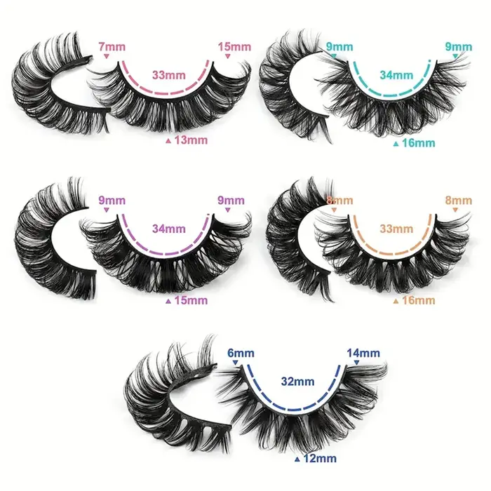 20 paires de faux cils 3D à volume dramatique pour extensions et maquillage