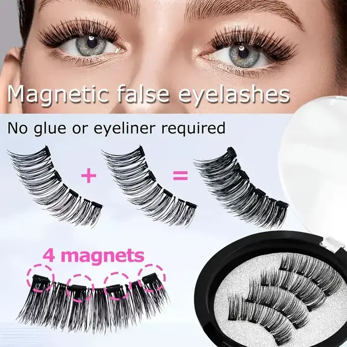 Ensemble de cils magnétiques faciles à porter – Faux
