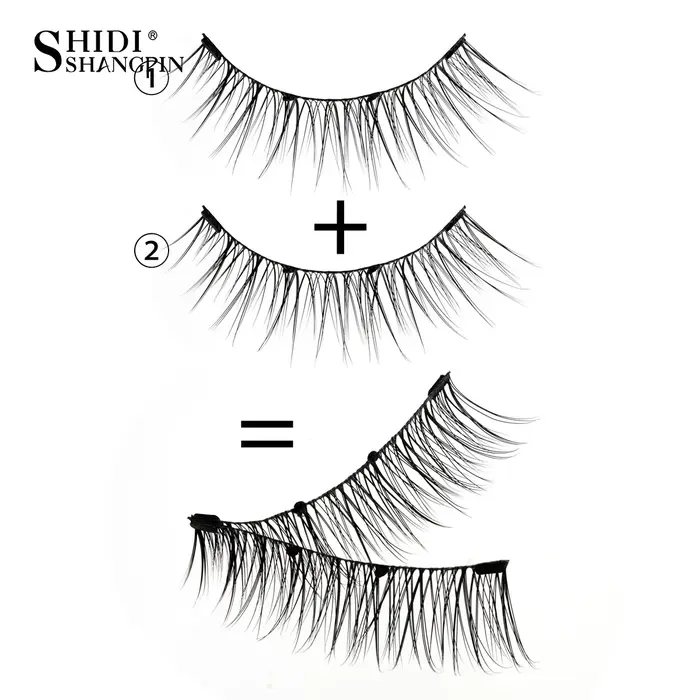 SHIDISHANGPIN 5 Styles de cils magnétiques naturels ensemble 1 paire réutilisable aucune colle nécessaire faux