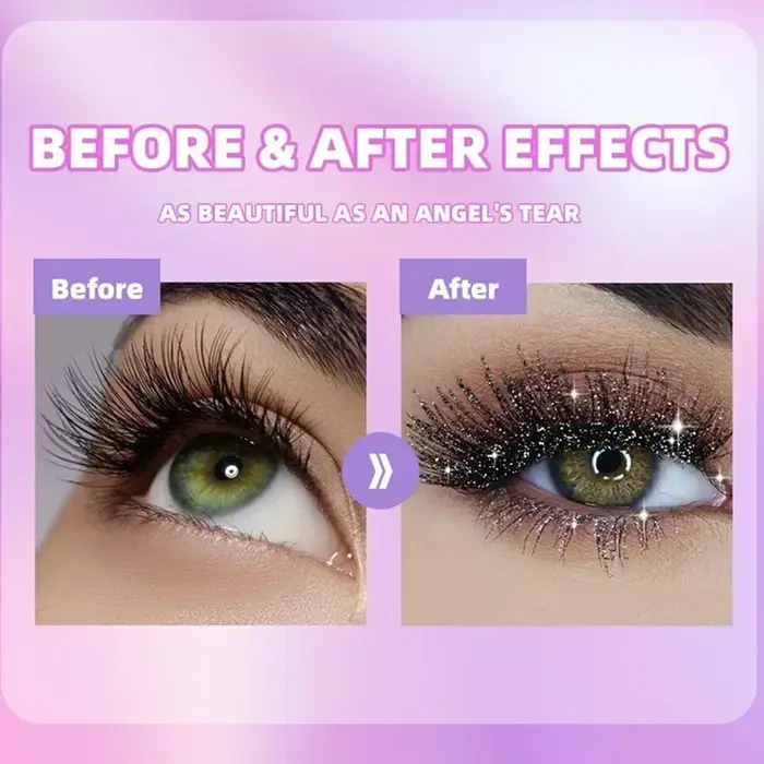 Mascara à paillettes diamant argent or violet galaxie