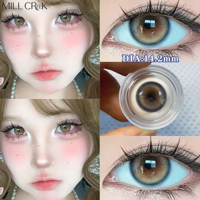 MILL CREEK 1 paire de contacts colorés de couleur Ashion pour les yeux lentilles pour les yeux bruns