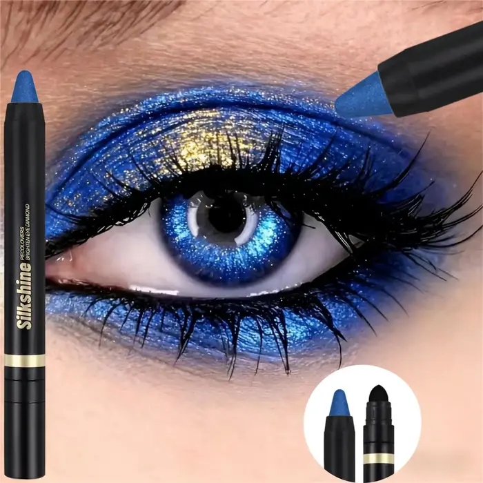 1 bâton de fard à paupières bleu scintillant