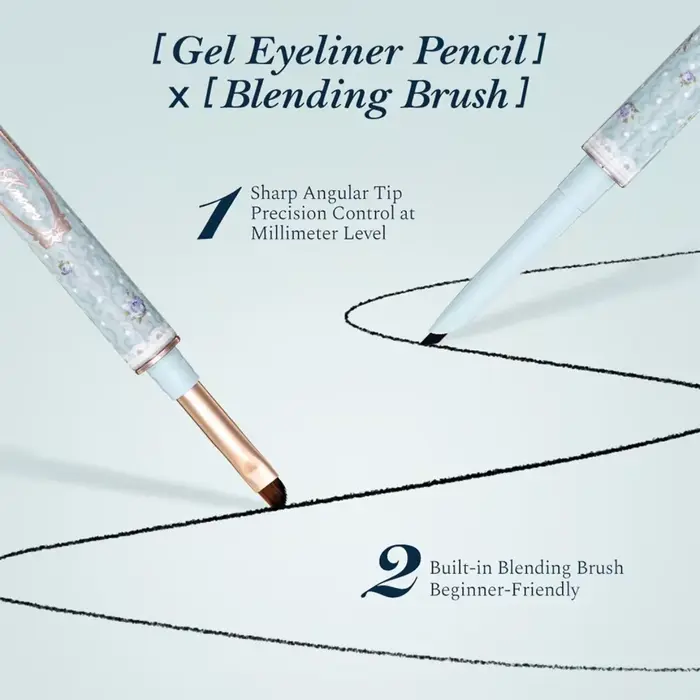 Crayon gel pour les yeux imperméable longue durée Flower Knows Bunny Garden - Maquillage quotidien naturel anti-bavures