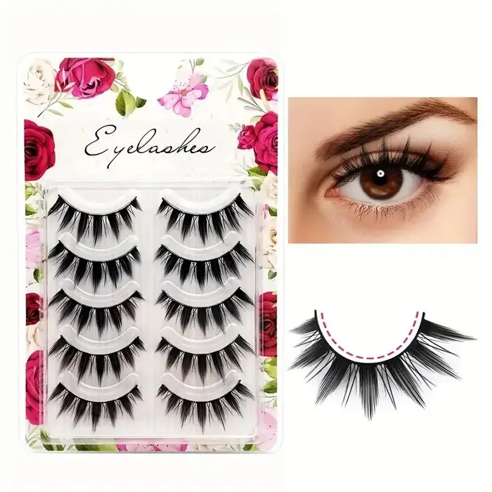 Améliorez votre look avec des faux cils inspirés du Manga – Lot de 5 cils vaporeux réutilisables et